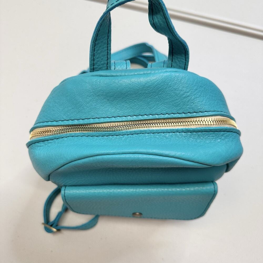 Portland Leather Goods Mini Snap Backpack Seafoam Teal Blue Classic Design - Picture 5 of 12